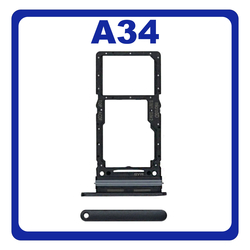 &Gamma;&nu;ή&sigma;&iota;&alpha; Original Samsung Galaxy A34 5G (SM-A346E, SM-A346B) SIM Card Tray + Micro SD Tray Slot &Upsilon;&pi;&omicron;&delta;&omicron;&chi;έ&alpha;&sigmaf; &Beta;ά&sigma;&eta; &Theta;ή&kappa;&eta; &Kappa;ά&rho;&tau;&alpha;&sigmaf; SIM Awesome Graphite &Mu;&alpha;ύ&rho;&omicron; GH98-48063A​ (Service Pack By Samsung)