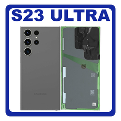 &Gamma;&nu;ή&sigma;&iota;&alpha; Original Samsung Galaxy S23 Ultra 5G (SM-S918B, SM-S918B/DS) Rear Back Battery Cover &Pi;ί&sigma;&omega; &Kappa;ά&lambda;&upsilon;&mu;&mu;&alpha; &Kappa;&alpha;&pi;ά&kappa;&iota; &Pi;&lambda;ά&tau;&eta; &Mu;&pi;&alpha;&tau;&alpha;&rho;ί&alpha;&sigmaf; + Camera Lens &Tau;&zeta;&alpha;&mu;ά&kappa;&iota; &Kappa;ά&mu;&epsilon;&rho;&alpha;&sigmaf;​ Graphite GH82-30400E (Service Pack By Samsung)