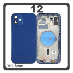 HQ OEM &Sigma;&upsilon;&mu;&beta;&alpha;&tau;ό &Mu;&epsilon; Apple iPhone 12 (A2403, A2172) Rear Back Battery Cover Middle Frame- Housing &Pi;ί&sigma;&omega; &Kappa;ά&lambda;&upsilon;&mu;&mu;&alpha; &Kappa;&alpha;&pi;ά&kappa;&iota; &Pi;&lambda;ά&tau;&eta; &Mu;&pi;&alpha;&tau;&alpha;&rho;ί&alpha;&sigmaf; - &Sigma;&alpha;&sigma;ί + Side Keys &Pi;&lambda;&alpha;ϊ&nu;ά &pi;&lambda;ή&kappa;&tau;&rho;&alpha;  + Sim Tray &Theta;ή&kappa;&eta; &Kappa;ά&rho;&tau;&alpha;&sigmaf; + Magsafe Blue &Mu;&pi;&lambda;&epsilon; (Premium A+)