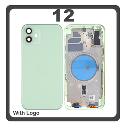 HQ OEM &Sigma;&upsilon;&mu;&beta;&alpha;&tau;ό &Mu;&epsilon; Apple iPhone 12 (A2403, A2172) Rear Back Battery Cover Middle Frame- Housing &Pi;ί&sigma;&omega; &Kappa;ά&lambda;&upsilon;&mu;&mu;&alpha; &Kappa;&alpha;&pi;ά&kappa;&iota; &Pi;&lambda;ά&tau;&eta; &Mu;&pi;&alpha;&tau;&alpha;&rho;ί&alpha;&sigmaf; - &Sigma;&alpha;&sigma;ί + Side Keys &Pi;&lambda;&alpha;ϊ&nu;ά &pi;&lambda;ή&kappa;&tau;&rho;&alpha;  + Sim Tray &Theta;ή&kappa;&eta; &Kappa;ά&rho;&tau;&alpha;&sigmaf; + Magsafe Green &Pi;&rho;ά&sigma;&iota;&nu;&omicron; (Premium A+)