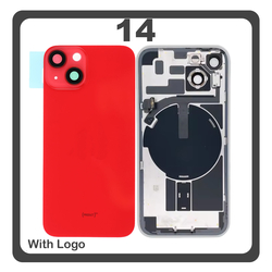 HQ OEM &Sigma;&upsilon;&mu;&beta;&alpha;&tau;ό &Mu;&epsilon; Apple iPhone 14, iPhone14 (A2882, A2649) Rear Back Battery Cover &Pi;ί&sigma;&omega; &Kappa;ά&lambda;&upsilon;&mu;&mu;&alpha; &Kappa;&alpha;&pi;ά&kappa;&iota; &Pi;&lambda;ά&tau;&eta; &Mu;&pi;&alpha;&tau;&alpha;&rho;ί&alpha;&sigmaf; + Metal Plate + Camera Lens &Tau;&zeta;&alpha;&mu;ά&kappa;&iota; &Kappa;ά&mu;&epsilon;&rho;&alpha;&sigmaf; + Magsafe + NFC Red &Kappa;ό&kappa;&kappa;&iota;&nu;&omicron; (Premium A+)