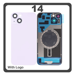 HQ OEM &Sigma;&upsilon;&mu;&beta;&alpha;&tau;ό &Mu;&epsilon; Apple iPhone 14, iPhone14 (A2882, A2649) Rear Back Battery Cover &Pi;ί&sigma;&omega; &Kappa;ά&lambda;&upsilon;&mu;&mu;&alpha; &Kappa;&alpha;&pi;ά&kappa;&iota; &Pi;&lambda;ά&tau;&eta; &Mu;&pi;&alpha;&tau;&alpha;&rho;ί&alpha;&sigmaf; + Metal Plate + Camera Lens &Tau;&zeta;&alpha;&mu;ά&kappa;&iota; &Kappa;ά&mu;&epsilon;&rho;&alpha;&sigmaf; + Magsafe Purple &Mu;&omega;&beta; (Premium A+)