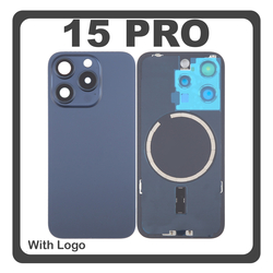 HQ OEM &Sigma;&upsilon;&mu;&beta;&alpha;&tau;ό &Mu;&epsilon; Apple iPhone 15 Pro, iPhone 15Pro (A2848, A3101) Rear Back Battery Cover &Pi;ί&sigma;&omega; &Kappa;ά&lambda;&upsilon;&mu;&mu;&alpha; &Kappa;&alpha;&pi;ά&kappa;&iota; &Pi;&lambda;ά&tau;&eta; &Mu;&pi;&alpha;&tau;&alpha;&rho;ί&alpha;&sigmaf; + Metal Plate + Camera Lens &Tau;&zeta;&alpha;&mu;ά&kappa;&iota; &Kappa;ά&mu;&epsilon;&rho;&alpha;&sigmaf; + Magsafe Blue Titanium &Mu;&pi;&lambda;&epsilon; (Premium A+)