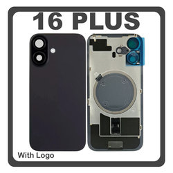 HQ OEM &Sigma;&upsilon;&mu;&beta;&alpha;&tau;ό &Mu;&epsilon; Apple iPhone 16 Plus, iPhone 16+ (A3290, A3082) Rear Back Battery Cover &Pi;ί&sigma;&omega; &Kappa;ά&lambda;&upsilon;&mu;&mu;&alpha; &Kappa;&alpha;&pi;ά&kappa;&iota; &Pi;&lambda;ά&tau;&eta; &Mu;&pi;&alpha;&tau;&alpha;&rho;ί&alpha;&sigmaf; + Metal Plate + Camera Lens &Tau;&zeta;&alpha;&mu;ά&kappa;&iota; &Kappa;ά&mu;&epsilon;&rho;&alpha;&sigmaf; + Magsafe Black &Mu;&alpha;ύ&rho;&omicron; (Premium A+)