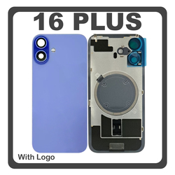 HQ OEM &Sigma;&upsilon;&mu;&beta;&alpha;&tau;ό &Mu;&epsilon; Apple iPhone 16 Plus, iPhone 16+ (A3290, A3082) Rear Back Battery Cover &Pi;ί&sigma;&omega; &Kappa;ά&lambda;&upsilon;&mu;&mu;&alpha; &Kappa;&alpha;&pi;ά&kappa;&iota; &Pi;&lambda;ά&tau;&eta; &Mu;&pi;&alpha;&tau;&alpha;&rho;ί&alpha;&sigmaf; + Metal Plate + Camera Lens &Tau;&zeta;&alpha;&mu;ά&kappa;&iota; &Kappa;ά&mu;&epsilon;&rho;&alpha;&sigmaf; + Magsafe Ultramarine &Mu;&pi;&lambda;&epsilon; (Premium A+)