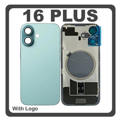 HQ OEM &Sigma;&upsilon;&mu;&beta;&alpha;&tau;ό &Mu;&epsilon; Apple iPhone 16 Plus, iPhone 16+ (A3290, A3082) Rear Back Battery Cover &Pi;ί&sigma;&omega; &Kappa;ά&lambda;&upsilon;&mu;&mu;&alpha; &Kappa;&alpha;&pi;ά&kappa;&iota; &Pi;&lambda;ά&tau;&eta; &Mu;&pi;&alpha;&tau;&alpha;&rho;ί&alpha;&sigmaf; + Metal Plate + Camera Lens &Tau;&zeta;&alpha;&mu;ά&kappa;&iota; &Kappa;ά&mu;&epsilon;&rho;&alpha;&sigmaf; + Magsafe Teal &Tau;&iota;&rho;&kappa;&omicron;&upsilon;ά&zeta; (Premium A+)