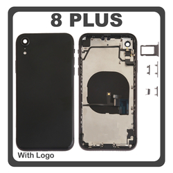 HQ OEM &Sigma;&upsilon;&mu;&beta;&alpha;&tau;ό &Mu;&epsilon; Apple iPhone XR (A2105, A1984) Rear Back Battery Cover Middle Frame- Housing &Pi;ί&sigma;&omega; &Kappa;ά&lambda;&upsilon;&mu;&mu;&alpha; &Kappa;&alpha;&pi;ά&kappa;&iota; &Pi;&lambda;ά&tau;&eta; &Mu;&pi;&alpha;&tau;&alpha;&rho;ί&alpha;&sigmaf; + Power Button + Volume Button Flex Cable + Sim Card Tray + Flashlight Flex + NFC Black &Mu;&alpha;ύ&rho;&omicron; (Premium A+)