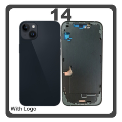 HQ OEM &Sigma;&upsilon;&mu;&beta;&alpha;&tau;ό &Mu;&epsilon; Apple iPhone 14, iPhone14 (A2882, A2649) Rear Back Battery Cover Middle Frame + Housing &Pi;ί&sigma;&omega; &Kappa;ά&lambda;&upsilon;&mu;&mu;&alpha; &Kappa;&alpha;&pi;ά&kappa;&iota; &Pi;&lambda;ά&tau;&eta; &Mu;&pi;&alpha;&tau;&alpha;&rho;ί&alpha;&sigmaf; - &Sigma;&alpha;&sigma;ί + Camera Lens &Tau;&zeta;&alpha;&mu;ά&kappa;&iota; &Kappa;ά&mu;&epsilon;&rho;&alpha;&sigmaf; + Side Keys  + Sim Tray &Theta;ή&kappa;&eta; &Kappa;ά&rho;&tau;&alpha;&sigmaf; + Flashlight + NFC Black &Mu;&alpha;ύ&rho;&omicron; (Premium A+)