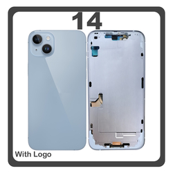 HQ OEM &Sigma;&upsilon;&mu;&beta;&alpha;&tau;ό &Mu;&epsilon; Apple iPhone 14, iPhone14 (A2882, A2649) Rear Back Battery Cover Middle Frame + Housing &Pi;ί&sigma;&omega; &Kappa;ά&lambda;&upsilon;&mu;&mu;&alpha; &Kappa;&alpha;&pi;ά&kappa;&iota; &Pi;&lambda;ά&tau;&eta; &Mu;&pi;&alpha;&tau;&alpha;&rho;ί&alpha;&sigmaf; - &Sigma;&alpha;&sigma;ί + Camera Lens &Tau;&zeta;&alpha;&mu;ά&kappa;&iota; &Kappa;ά&mu;&epsilon;&rho;&alpha;&sigmaf; + Side Keys &Pi;&lambda;&alpha;&iota;&nu;ά &pi;&lambda;ή&kappa;&tau;&rho;&alpha;  + Sim Tray &Theta;ή&kappa;&eta; &Kappa;ά&rho;&tau;&alpha;&sigmaf; Blue &Mu;&pi;&lambda;&epsilon; (Premium A+)