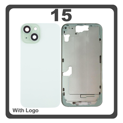 HQ OEM &Sigma;&upsilon;&mu;&beta;&alpha;&tau;ό &Mu;&epsilon; iPhone 15 , iPhone15 (A3090, A2846) Rear Back Battery Cover Middle Frame + Housing &Pi;ί&sigma;&omega; &Kappa;ά&lambda;&upsilon;&mu;&mu;&alpha; &Kappa;&alpha;&pi;ά&kappa;&iota; &Pi;&lambda;ά&tau;&eta; &Mu;&pi;&alpha;&tau;&alpha;&rho;ί&alpha;&sigmaf; - &Sigma;&alpha;&sigma;ί + Camera Lens &Tau;&zeta;&alpha;&mu;ά&kappa;&iota; &Kappa;ά&mu;&epsilon;&rho;&alpha;&sigmaf; + Side Keys &Pi;&lambda;&alpha;&iota;&nu;ά &pi;&lambda;ή&kappa;&tau;&rho;&alpha; + Magsafe Green &Pi;&rho;ά&sigma;&iota;&nu;&omicron; (Premium A+)