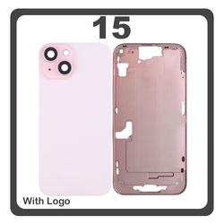 HQ OEM &Sigma;&upsilon;&mu;&beta;&alpha;&tau;ό &Mu;&epsilon; iPhone 15 , iPhone15 (A3090, A2846) Rear Back Battery Cover Middle Frame + Housing &Pi;ί&sigma;&omega; &Kappa;ά&lambda;&upsilon;&mu;&mu;&alpha; &Kappa;&alpha;&pi;ά&kappa;&iota; &Pi;&lambda;ά&tau;&eta; &Mu;&pi;&alpha;&tau;&alpha;&rho;ί&alpha;&sigmaf; - &Sigma;&alpha;&sigma;ί + Camera Lens &Tau;&zeta;&alpha;&mu;ά&kappa;&iota; &Kappa;ά&mu;&epsilon;&rho;&alpha;&sigmaf; + Side Keys &Pi;&lambda;&alpha;&iota;&nu;ά &pi;&lambda;ή&kappa;&tau;&rho;&alpha; + Magsafe Pink &Rho;&omicron;&zeta; (Premium A+)