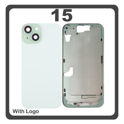 HQ OEM &Sigma;&upsilon;&mu;&beta;&alpha;&tau;ό &Mu;&epsilon; iPhone 15 , iPhone15 (A3090, A2846) Rear Back Battery Cover Middle Frame + Housing &Pi;ί&sigma;&omega; &Kappa;ά&lambda;&upsilon;&mu;&mu;&alpha; &Kappa;&alpha;&pi;ά&kappa;&iota; &Pi;&lambda;ά&tau;&eta; &Mu;&pi;&alpha;&tau;&alpha;&rho;ί&alpha;&sigmaf; - &Sigma;&alpha;&sigma;ί + Camera Lens &Tau;&zeta;&alpha;&mu;ά&kappa;&iota; &Kappa;ά&mu;&epsilon;&rho;&alpha;&sigmaf; + Side Keys  + Sim Tray &Theta;ή&kappa;&eta; &Kappa;ά&rho;&tau;&alpha;&sigmaf; + Flashlight + NFC Green &Pi;&rho;ά&sigma;&iota;&nu;&omicron; (Premium A+)