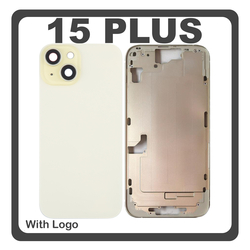 HQ OEM &Sigma;&upsilon;&mu;&beta;&alpha;&tau;ό &Mu;&epsilon; Apple iPhone 15 Plus, iPhone 15+ (A3094, A2847) Rear Back Battery Cover Middle Frame + Housing &Pi;ί&sigma;&omega; &Kappa;ά&lambda;&upsilon;&mu;&mu;&alpha; &Kappa;&alpha;&pi;ά&kappa;&iota; &Pi;&lambda;ά&tau;&eta; &Mu;&pi;&alpha;&tau;&alpha;&rho;ί&alpha;&sigmaf; - &Sigma;&alpha;&sigma;ί + Camera Lens &Tau;&zeta;&alpha;&mu;ά&kappa;&iota; &Kappa;ά&mu;&epsilon;&rho;&alpha;&sigmaf; + Side Keys + Sim Tray + Magsafe Yellow &Kappa;ί&tau;&rho;&iota;&nu;&omicron; (Premium A+)