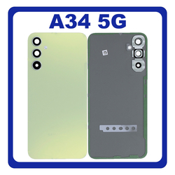 HQ OEM &Sigma;&upsilon;&mu;&beta;&alpha;&tau;ό &Mu;&epsilon; Samsung Galaxy A34 5G (SM-A346E, SM-A346B) Rear Back Battery Cover + Camera Lens &Pi;ί&sigma;&omega; &Kappa;ά&lambda;&upsilon;&mu;&mu;&alpha; &Kappa;&alpha;&pi;ά&kappa;&iota; &Pi;&lambda;ά&tau;&eta; &Mu;&pi;&alpha;&tau;&alpha;&rho;ί&alpha;&sigmaf; + &Tau;&zeta;&alpha;&mu;ά&kappa;&iota; &Kappa;ά&mu;&epsilon;&rho;&alpha;&sigmaf; Lime (Premium A+)