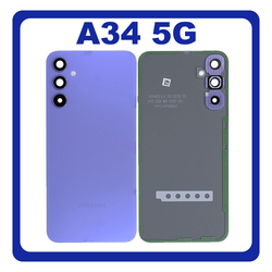 HQ OEM &Sigma;&upsilon;&mu;&beta;&alpha;&tau;ό &Mu;&epsilon; Samsung Galaxy A34 5G (SM-A346E, SM-A346B) Rear Back Battery Cover + Camera Lens &Pi;ί&sigma;&omega; &Kappa;ά&lambda;&upsilon;&mu;&mu;&alpha; &Kappa;&alpha;&pi;ά&kappa;&iota; &Pi;&lambda;ά&tau;&eta; &Mu;&pi;&alpha;&tau;&alpha;&rho;ί&alpha;&sigmaf; + &Tau;&zeta;&alpha;&mu;ά&kappa;&iota; &Kappa;ά&mu;&epsilon;&rho;&alpha;&sigmaf; Violet &Beta;&iota;&omicron;&lambda;&epsilon;&tau;ί (Premium A+)