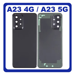 HQ OEM &Sigma;&upsilon;&mu;&beta;&alpha;&tau;ό &Mu;&epsilon; Samsung Galaxy A23 (SM-A235F, SM-A235F/DS) / A23 5G (SM-A236U, SM-A236U1) Rear Back Battery Cover + Camera Lens &Pi;ί&sigma;&omega; &Kappa;ά&lambda;&upsilon;&mu;&mu;&alpha; &Kappa;&alpha;&pi;ά&kappa;&iota; &Pi;&lambda;ά&tau;&eta; &Mu;&pi;&alpha;&tau;&alpha;&rho;ί&alpha;&sigmaf; + &Tau;&zeta;&alpha;&mu;ά&kappa;&iota; &Kappa;ά&mu;&epsilon;&rho;&alpha;&sigmaf; Black &Mu;&alpha;ύ&rho;&omicron; (Premium A+)