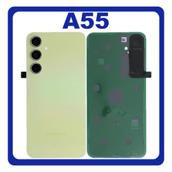 HQ OEM &Sigma;&upsilon;&mu;&beta;&alpha;&tau;ό &Mu;&epsilon; Samsung Galaxy A55 5G (SM-A556V, SM-A556B) Rear Back Battery Cover + Camera Lens &Pi;ί&sigma;&omega; &Kappa;ά&lambda;&upsilon;&mu;&mu;&alpha; &Kappa;&alpha;&pi;ά&kappa;&iota; &Pi;&lambda;ά&tau;&eta; &Mu;&pi;&alpha;&tau;&alpha;&rho;ί&alpha;&sigmaf; + &Tau;&zeta;&alpha;&mu;ά&kappa;&iota; &Kappa;ά&mu;&epsilon;&rho;&alpha;&sigmaf; Lemon &Kappa;ί&tau;&rho;&iota;&nu;&omicron;​ (Premium A+)