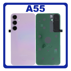 HQ OEM &Sigma;&upsilon;&mu;&beta;&alpha;&tau;ό &Mu;&epsilon; Samsung Galaxy A55 5G (SM-A556V, SM-A556B) Rear Back Battery Cover + Camera Lens &Pi;ί&sigma;&omega; &Kappa;ά&lambda;&upsilon;&mu;&mu;&alpha; &Kappa;&alpha;&pi;ά&kappa;&iota; &Pi;&lambda;ά&tau;&eta; &Mu;&pi;&alpha;&tau;&alpha;&rho;ί&alpha;&sigmaf; + &Tau;&zeta;&alpha;&mu;ά&kappa;&iota; &Kappa;ά&mu;&epsilon;&rho;&alpha;&sigmaf; Lilac &Rho;&omicron;&zeta; (Premium A+)
