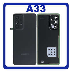 HQ OEM &Sigma;&upsilon;&mu;&beta;&alpha;&tau;ό &Mu;&epsilon; Samsung Galaxy A33 5G (SM-A336E, SM-A336B) Rear Back Battery Cover + Camera Lens &Pi;ί&sigma;&omega; &Kappa;ά&lambda;&upsilon;&mu;&mu;&alpha; &Kappa;&alpha;&pi;ά&kappa;&iota; &Pi;&lambda;ά&tau;&eta; &Mu;&pi;&alpha;&tau;&alpha;&rho;ί&alpha;&sigmaf; + &Tau;&zeta;&alpha;&mu;ά&kappa;&iota; &Kappa;ά&mu;&epsilon;&rho;&alpha;&sigmaf; Black &Mu;&alpha;ύ&rho;&omicron; (Premium A+)