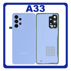 HQ OEM &Sigma;&upsilon;&mu;&beta;&alpha;&tau;ό &Mu;&epsilon; Samsung Galaxy A33 5G (SM-A336E, SM-A336B) Rear Back Battery Cover + Camera Lens &Pi;ί&sigma;&omega; &Kappa;ά&lambda;&upsilon;&mu;&mu;&alpha; &Kappa;&alpha;&pi;ά&kappa;&iota; &Pi;&lambda;ά&tau;&eta; &Mu;&pi;&alpha;&tau;&alpha;&rho;ί&alpha;&sigmaf; + &Tau;&zeta;&alpha;&mu;ά&kappa;&iota; &Kappa;ά&mu;&epsilon;&rho;&alpha;&sigmaf; Blue &Mu;&pi;&lambda;&epsilon; (Premium A+)