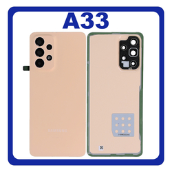 HQ OEM &Sigma;&upsilon;&mu;&beta;&alpha;&tau;ό &Mu;&epsilon; Samsung Galaxy A33 5G (SM-A336E, SM-A336B) Rear Back Battery Cover + Camera Lens &Pi;ί&sigma;&omega; &Kappa;ά&lambda;&upsilon;&mu;&mu;&alpha; &Kappa;&alpha;&pi;ά&kappa;&iota; &Pi;&lambda;ά&tau;&eta; &Mu;&pi;&alpha;&tau;&alpha;&rho;ί&alpha;&sigmaf; + &Tau;&zeta;&alpha;&mu;ά&kappa;&iota; &Kappa;ά&mu;&epsilon;&rho;&alpha;&sigmaf; Peach (Premium A+)