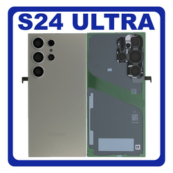HQ OEM &Sigma;&upsilon;&mu;&beta;&alpha;&tau;ό &Mu;&epsilon; Samsung Galaxy S24 Ultra 5G (SM-S928B, SM-S928B/DS) Rear Back Battery Cover + Camera Lens &Pi;ί&sigma;&omega; &Kappa;ά&lambda;&upsilon;&mu;&mu;&alpha; &Kappa;&alpha;&pi;ά&kappa;&iota; &Pi;&lambda;ά&tau;&eta; &Mu;&pi;&alpha;&tau;&alpha;&rho;ί&alpha;&sigmaf; + &Tau;&zeta;&alpha;&mu;ά&kappa;&iota; &Kappa;ά&mu;&epsilon;&rho;&alpha;&sigmaf; Titanium Gray &Gamma;&kappa;&rho;&iota; (Premium A+)