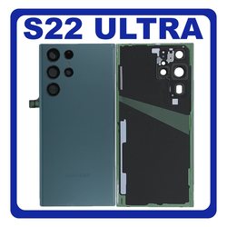 HQ OEM &Sigma;&upsilon;&mu;&beta;&alpha;&tau;ό &Mu;&epsilon; Samsung Galaxy S22 Ultra 5G (SM-S908B, SM-S908B/DS, SM-S908) Rear Back Battery Cover &Pi;ί&sigma;&omega; &Kappa;ά&lambda;&upsilon;&mu;&mu;&alpha; &Kappa;&alpha;&pi;ά&kappa;&iota; &Pi;&lambda;ά&tau;&eta; &Mu;&pi;&alpha;&tau;&alpha;&rho;ί&alpha;&sigmaf; + Camera Lens &Tau;&zeta;&alpha;&mu;ά&kappa;&iota; &Kappa;ά&mu;&epsilon;&rho;&alpha;&sigmaf; Green &Pi;&rho;ά&sigma;&iota;&nu;&omicron; (Premium A+)