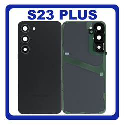 HQ OEM &Sigma;&upsilon;&mu;&beta;&alpha;&tau;ό &Mu;&epsilon; Samsung Galaxy S23+ 5G (SM-S916B, SM-S916B/DS) Rear Back Battery Cover &Pi;ί&sigma;&omega; &Kappa;ά&lambda;&upsilon;&mu;&mu;&alpha; &Kappa;&alpha;&pi;ά&kappa;&iota; &Pi;&lambda;ά&tau;&eta; &Mu;&pi;&alpha;&tau;&alpha;&rho;ί&alpha;&sigmaf; + Camera Lens &Tau;&zeta;&alpha;&mu;ά&kappa;&iota; &Kappa;ά&mu;&epsilon;&rho;&alpha;&sigmaf; Phantom Black &Mu;&alpha;ύ&rho;&omicron; (Premium A+)
