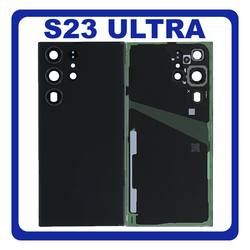 &Gamma;&nu;ή&sigma;&iota;&alpha; Original Samsung Galaxy S23 Ultra 5G (SM-S918B, SM-S918B/DS) Rear Back Battery Cover &Pi;ί&sigma;&omega; &Kappa;ά&lambda;&upsilon;&mu;&mu;&alpha; &Kappa;&alpha;&pi;ά&kappa;&iota; &Pi;&lambda;ά&tau;&eta; &Mu;&pi;&alpha;&tau;&alpha;&rho;ί&alpha;&sigmaf; + Camera Lens &Tau;&zeta;&alpha;&mu;ά&kappa;&iota; &Kappa;ά&mu;&epsilon;&rho;&alpha;&sigmaf; Phantom Black &Mu;&alpha;ύ&rho;&omicron; (Premium A+)