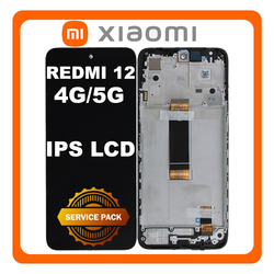 &Gamma;&nu;ή&sigma;&iota;&alpha; Original Xiaomi Redmi 12 4G (23053RN02A, 23053RN02Y) / Redmi 12 5G (23076RN4BI,23076RN8DY​) IPS LCD Display Screen Assembly &Omicron;&theta;ό&nu;&eta; + Touch Screen Digitizer &Mu;&eta;&chi;&alpha;&nu;&iota;&sigma;&mu;ό&sigmaf; &Alpha;&phi;ή&sigmaf; + Frame Bezel &Pi;&lambda;&alpha;ί&sigma;&iota;&omicron; &Sigma;&alpha;&sigma;ί Midnight Black &Mu;&alpha;ύ&rho;&omicron; 560002M19A00 / 5600050M1900 (Service Pack By Xiaomi)