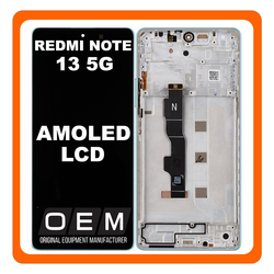 HQ OEM &Sigma;&upsilon;&mu;&beta;&alpha;&tau;ό &Mu;&epsilon; Xiaomi Redmi Note 13 5G (2312DRAABG, 2312DRAABI), AMOLED LCD Display Screen Assembly &Omicron;&theta;ό&nu;&eta; + Touch Screen Digitizer &Mu;&eta;&chi;&alpha;&nu;&iota;&sigma;&mu;ό&sigmaf; &Alpha;&phi;ή&sigmaf; + Frame Bezel &Pi;&lambda;&alpha;ί&sigma;&iota;&omicron; &Sigma;&alpha;&sigma;ί Ocean Teal &Mu;&pi;&lambda;&epsilon; (Premium A+)