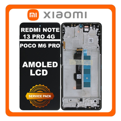 &Gamma;&nu;ή&sigma;&iota;&alpha; Original Xiaomi Redmi Note 13 Pro 4G (23117RA68G, 2312FPCA6G) AMOLED LCD Display Screen Assembly &Omicron;&theta;ό&nu;&eta; + Touch Screen Digitizer &Mu;&eta;&chi;&alpha;&nu;&iota;&sigma;&mu;ό&sigmaf; &Alpha;&phi;ή&sigmaf; + Frame Bezel &Pi;&lambda;&alpha;ί&sigma;&iota;&omicron; &Sigma;&alpha;&sigma;ί Midnight Black &Mu;&alpha;ύ&rho;&omicron; 56000300N600 (Service Pack By Xiaomi)