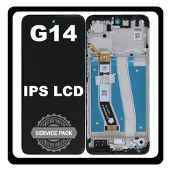 &Gamma;&nu;ή&sigma;&iota;&alpha; Original Motorola Moto G14 (PAYF0010IN) IPS LCD Display Screen Assembly &Omicron;&theta;ό&nu;&eta; + Touch Screen Digitizer &Mu;&eta;&chi;&alpha;&nu;&iota;&sigma;&mu;ό&sigmaf; &Alpha;&phi;ή&sigmaf; + Frame Bezel &Pi;&lambda;&alpha;ί&sigma;&iota;&omicron; &Sigma;&alpha;&sigma;ί Black &Mu;&alpha;ύ&rho;&omicron; (Service Pack By Motorola)
