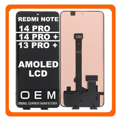 HQ OEM &Sigma;&upsilon;&mu;&beta;&alpha;&tau;ό &Mu;&epsilon; Xiaomi Redmi Note 14 Pro 5G (24090RA29G) / Redmi Note 14 Pro Plus 5G (24115RA8EG) / Redmi Note 13 Pro Plus 5G (23090RA98C, 23090RA98G) AMOLED LCD Display Screen Assembly &Omicron;&theta;ό&nu;&eta; + Touch Screen Digitizer &Mu;&eta;&chi;&alpha;&nu;&iota;&sigma;&mu;ό&sigmaf; &Alpha;&phi;ή&sigmaf; Black &Mu;&alpha;ύ&rho;&omicron; (Premium A+)