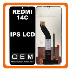 HQ OEM &Sigma;&upsilon;&mu;&beta;&alpha;&tau;ό &Mu;&epsilon; Xiaomi Redmi 14C (2411DRN47C, 2409BRN2CA), Poco C75 (2410FPCC5G)​ IPS LCD Display Screen Assembly &Omicron;&theta;ό&nu;&eta; + Touch Screen Digitizer &Mu;&eta;&chi;&alpha;&nu;&iota;&sigma;&mu;ό&sigmaf; &Alpha;&phi;ή&sigmaf; Black &Mu;&alpha;ύ&rho;&omicron; (Premium A+)