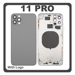 HQ OEM Apple Iphone 11 Pro, Iphone11 Pro (A2215) BACK BATTERY COVER MIDDLE FRAME- HOUSING &Kappa;&Alpha;&Pi;&Alpha;&Kappa;&Iota; &Mu;&Pi;&Alpha;&Tau;&Alpha;&Rho;&Iota;&Alpha;&Sigma;- &Sigma;&Alpha;&Sigma;&Iota; + &Pi;&Lambda;&Alpha;&Iota;&Nu;&Alpha; &Pi;&Lambda;&Eta;&Kappa;&Tau;&Rho;&Alpha; SIDE KEYS + &Theta;&Eta;&Kappa;&Eta; &Kappa;&Alpha;&Rho;&Tau;&Alpha;&Sigma; SIM HOLDER BLACK (Premium A+)