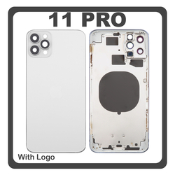 HQ OEM Apple Iphone 11 Pro, Iphone11 Pro (A2215) BACK BATTERY COVER MIDDLE FRAME- HOUSING &Kappa;&Alpha;&Pi;&Alpha;&Kappa;&Iota; &Mu;&Pi;&Alpha;&Tau;&Alpha;&Rho;&Iota;&Alpha;&Sigma;- &Sigma;&Alpha;&Sigma;&Iota; + &Pi;&Lambda;&Alpha;&Iota;&Nu;&Alpha; &Pi;&Lambda;&Eta;&Kappa;&Tau;&Rho;&Alpha; SIDE KEYS + &Theta;&Eta;&Kappa;&Eta; &Kappa;&Alpha;&Rho;&Tau;&Alpha;&Sigma; SIM HOLDER WHITE (Premium A+)