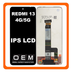 HQ OEM &Sigma;&upsilon;&mu;&beta;&alpha;&tau;ό &Mu;&epsilon; Xiaomi Redmi 13, Redmi13 (2404ARN45A, 24040RN64Y) IPS LCD Display Screen Assembly &Omicron;&theta;ό&nu;&eta; + Touch Screen Digitizer &Mu;&eta;&chi;&alpha;&nu;&iota;&sigma;&mu;ό&sigmaf; &Alpha;&phi;ή&sigmaf; + Frame Bezel &Pi;&lambda;&alpha;ί&sigma;&iota;&omicron; &Sigma;&alpha;&sigma;ί Black &Mu;&alpha;ύ&rho;&omicron; (Premium A+)