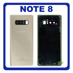 OEM HQ Samsung Galaxy Note 8 , Note8 N950 (SM-N950F, SM-N950U, SM-N9500, SM-N950U1, SM-N950N, SM-N950W, SC-01K, SM-N950FD) Rear Back Battery Cover &Pi;ί&sigma;&omega; &Kappa;ά&lambda;&upsilon;&mu;&mu;&alpha; &Kappa;&alpha;&pi;ά&kappa;&iota; &Mu;&pi;&alpha;&tau;&alpha;&rho;ί&alpha;&sigmaf; + Camera Lens &Tau;&zeta;&alpha;&mu;ά&kappa;&iota; &Kappa;ά&mu;&epsilon;&rho;&alpha;&sigmaf; Gold &Chi;&rho;&upsilon;&sigma;ό (Grade AAA+++)