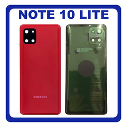 OEM HQ Samsung Galaxy Note 10 Lite , Note10 Lite N770 (SM-N770F, SM-N770F/DS, SM-N770F/DSM) Rear Back Battery Cover &Pi;ί&sigma;&omega; &Kappa;ά&lambda;&upsilon;&mu;&mu;&alpha; &Kappa;&alpha;&pi;ά&kappa;&iota; &Mu;&pi;&alpha;&tau;&alpha;&rho;ί&alpha;&sigmaf; + Camera Lens &Tau;&zeta;&alpha;&mu;ά&kappa;&iota; &Kappa;ά&mu;&epsilon;&rho;&alpha;&sigmaf; Red &Kappa;ό&kappa;&kappa;&iota;&nu;&omicron; (Premium A+)