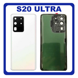 OEM HQ Samsung Galaxy S20 Ultra G988 (SM-G988B/DS) Rear Back Battery Cover &Pi;ί&sigma;&omega; &Kappa;ά&lambda;&upsilon;&mu;&mu;&alpha; &Kappa;&alpha;&pi;ά&kappa;&iota; &Mu;&pi;&alpha;&tau;&alpha;&rho;ί&alpha;&sigmaf; + Camera Lens &Tau;&zeta;&alpha;&mu;ά&kappa;&iota; &Kappa;ά&mu;&epsilon;&rho;&alpha;&sigmaf; White Ά&sigma;&pi;&rho;&omicron; (Premium A+)