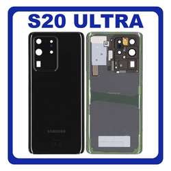 &Gamma;&nu;ή&sigma;&iota;&omicron; Original Samsung Galaxy S20 Ultra G988 (SM-G988, SM-G988U, SM-G988U1, SM-G9880, SM-G988B/DS, SM-G988N, SM-G988B, SM-G988W,  SM-G988B/DS) Rear Back Battery Cover &Pi;ί&sigma;&omega; &Kappa;ά&lambda;&upsilon;&mu;&mu;&alpha; &Kappa;&alpha;&pi;ά&kappa;&iota; &Mu;&pi;&alpha;&tau;&alpha;&rho;ί&alpha;&sigmaf; + Camera Lens &Tau;&zeta;&alpha;&mu;ά&kappa;&iota; &Kappa;ά&mu;&epsilon;&rho;&alpha;&sigmaf; Black &Mu;&alpha;ύ&rho;&omicron; GH82-22217A (Service Pack By Samsung)