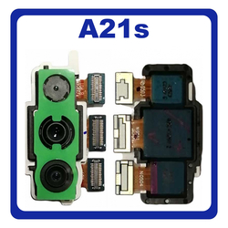 Original &Gamma;&nu;ή&sigma;&iota;&omicron; Samsung Galaxy A21s 2020 A217 (A217F, A217F/DS, A217F/DSN, A217M, A217M/DS, A217N) Triple Rear Main Back Camera Module Flex 48MP + 8MP + 2MP &Tau;&rho;&iota;&pi;&lambda;ή &Pi;ί&sigma;&omega; &Kappa;&epsilon;&nu;&tau;&rho;&iota;&kappa;ή &Kappa;ά&mu;&epsilon;&rho;&alpha; GH96-13477A (Service Pack By Samsung)