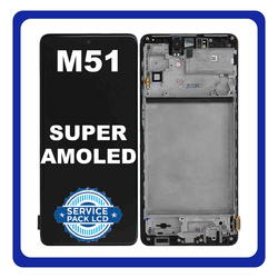 Original &Gamma;&nu;ή&sigma;&iota;&alpha; Samsung Galaxy M51 M515F (SM-M515F, SM-M515F/DSN) LCD Display Screen &Omicron;&theta;ό&nu;&eta; + Touch Screen Digitizer &Mu;&eta;&chi;&alpha;&nu;&iota;&sigma;&mu;ό&sigmaf; &Alpha;&phi;ή&sigmaf; + Frame Bezel &Pi;&lambda;&alpha;ί&sigma;&iota;&omicron; Black &Mu;&alpha;ύ&rho;&omicron; GH82-23568A (Service Pack By Samsung)