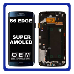 OEM HQ Samsung Galaxy S6 Edge G925 (G925F, SM-G925F) Super AMOLED LCD Display Screen Assembly &Omicron;&theta;ό&nu;&eta; + Touch Screen Digitizer &Mu;&eta;&chi;&alpha;&nu;&iota;&sigma;&mu;ό&sigmaf; &Alpha;&phi;ή&sigmaf; Black &Mu;&alpha;ύ&rho;&omicron; (Premium A+)