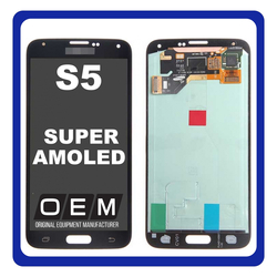 OEM HQ Samsung Galaxy S5 G900 (G900F, SM-G900F) Super AMOLED LCD Display Screen Assembly &Omicron;&theta;ό&nu;&eta; + Touch Screen Digitizer &Mu;&eta;&chi;&alpha;&nu;&iota;&sigma;&mu;ό&sigmaf; &Alpha;&phi;ή&sigmaf; Black &Mu;&alpha;ύ&rho;&omicron; (Premium A+)