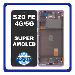 &Gamma;&nu;ή&sigma;&iota;&alpha; Original Samsung Galaxy S20 FE 4G (SM-G780F), S20 FE 5G (SM-G781B) Super AMOLED LCD Display Screen Assembly &Omicron;&theta;ό&nu;&eta; + Touch Screen Digitizer &Mu;&eta;&chi;&alpha;&nu;&iota;&sigma;&mu;ό&sigmaf; &Alpha;&phi;ή&sigmaf; + Frame Bezel &Pi;&lambda;&alpha;ί&sigma;&iota;&omicron; + Antenna Cloud Lavender &Mu;&omega;&beta; GH82-24214C (Service Pack By Samsung)