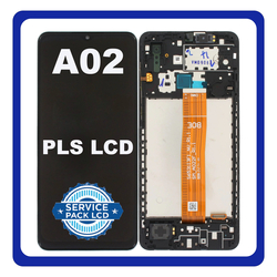 Original &Gamma;&nu;ή&sigma;&iota;&omicron; Samsung Galaxy A02 A022F (A022F, A022F/DS, A022M, A022M/DS, A022G, A022G/DS) PLS IPS LCD Display Screen Assembly &Omicron;&theta;ό&nu;&eta; + Touch Screen Digitizer &Mu;&eta;&chi;&alpha;&nu;&iota;&sigma;&mu;ό&sigmaf; &Alpha;&phi;ή&sigmaf; + Frame Bezel &Pi;&lambda;&alpha;ί&sigma;&iota;&omicron; &Sigma;&alpha;&sigma;ί Black &Mu;&alpha;ύ&rho;&omicron; GH82-25249A GH82-25250A (Service Pack By Samsung)