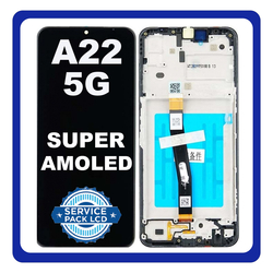 Original &Gamma;&nu;ή&sigma;&iota;&omicron; Samsung Galaxy A22 5G 2021 A226B (SM-A226B, SM-A226B/DS, SM-A226B/DSN) TFT LCD Display Screen Assembly &Omicron;&theta;ό&nu;&eta; + Touch Screen Digitizer &Mu;&eta;&chi;&alpha;&nu;&iota;&sigma;&mu;ό&sigmaf; &Alpha;&phi;ή&sigmaf; + Frame Bezel &Pi;&lambda;&alpha;ί&sigma;&iota;&omicron; &Sigma;&alpha;&sigma;ί Black &Mu;&alpha;ύ&rho;&omicron; GH81-20694A (Service Pack By Samsung)