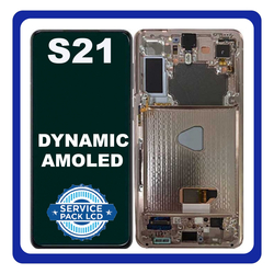 Original &Gamma;&nu;ή&sigma;&iota;&omicron; Samsung Galaxy S21 5G 2021 G991 (SM-G991B, SM-G991B/DS, SM-G991U, SM-G991U1, SM-G991W, SM-G991N, SM-G9910) Dynamic AMOLED LCD Display Screen Assembly &Omicron;&theta;ό&nu;&eta; + Touch Screen Digitizer &Mu;&eta;&chi;&alpha;&nu;&iota;&sigma;&mu;ό&sigmaf; &Alpha;&phi;ή&sigmaf; + Frame Bezel &Pi;&lambda;&alpha;ί&sigma;&iota;&omicron; &Sigma;&alpha;&sigma;ί White GH82-24544C GH82-24545C (Service Pack By Samsung)